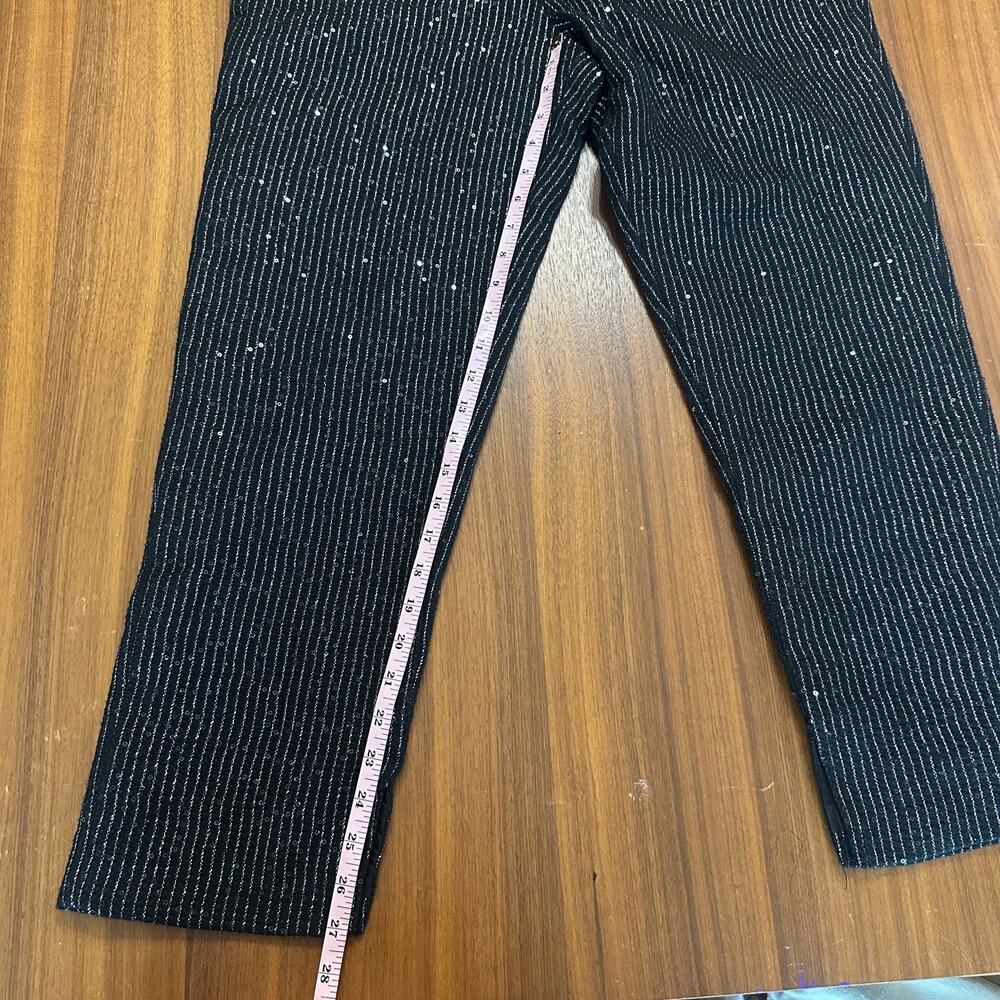 Walter Baker Black Tyler Pant, Sparkle Tweed,‎ Cropped, Holiday,  Size 12 NWOT - Picture 9 of 12